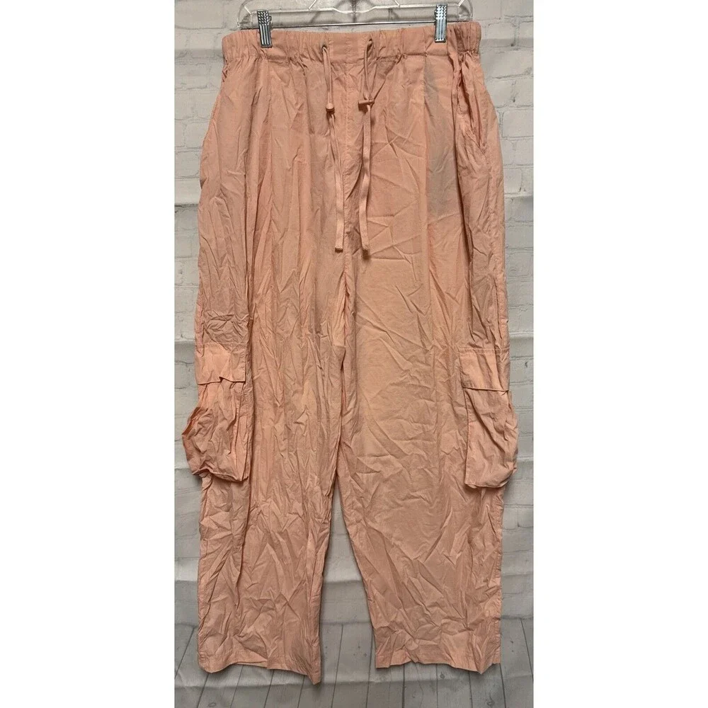 blank NYC parachute, cargo pants, pink peach size large - Picture 2 of 9